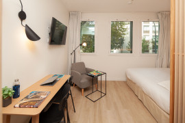 Studio meublé avec rooftop, jardin, salle de sport, home cinéma et services de ménage et maintenance dans une résidence neuve en coliving (loyer tout inclus) Issy-les-Moulineaux