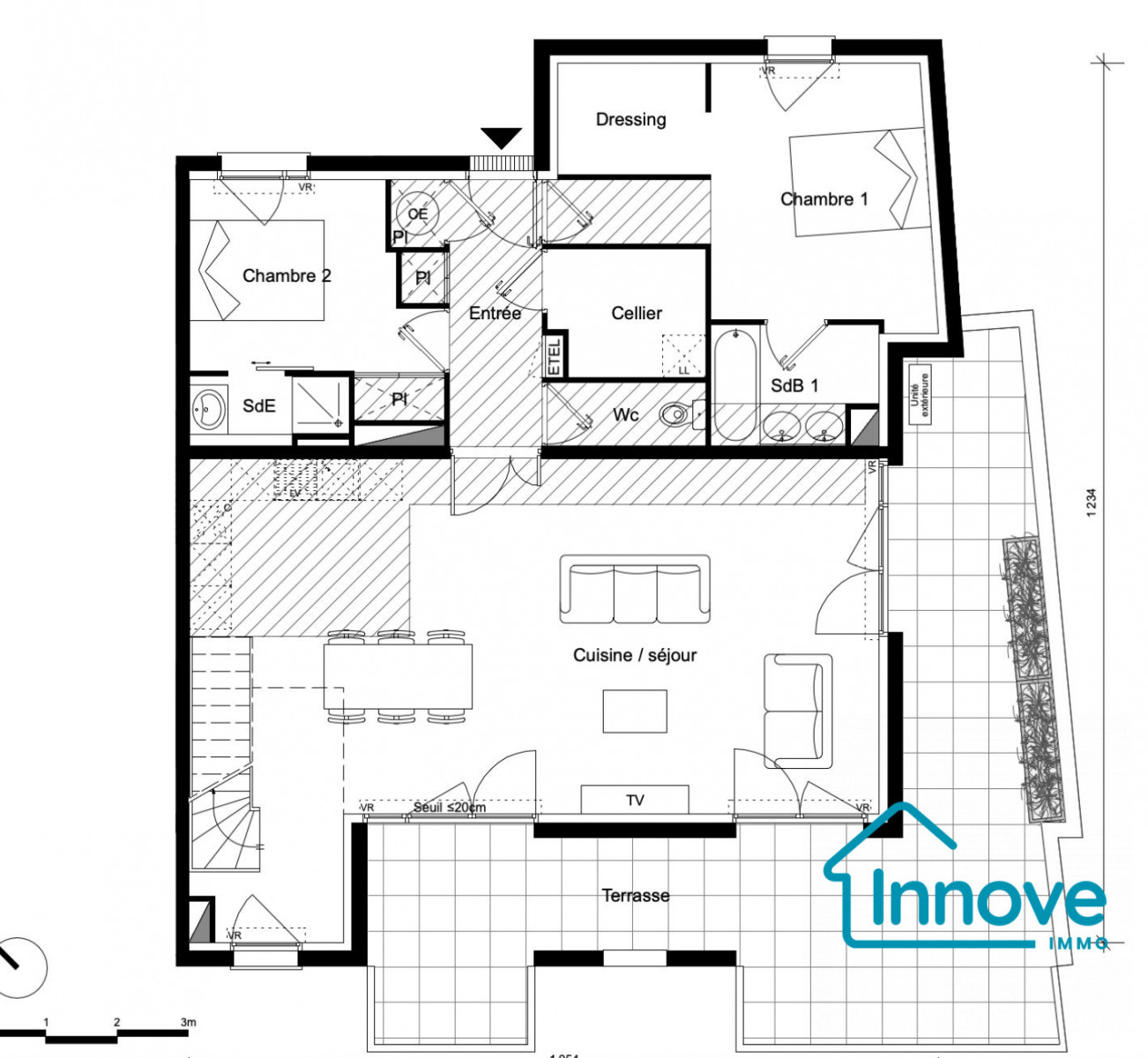 
                                                Vente
                                                 Appartement T5 duplex dernier étage