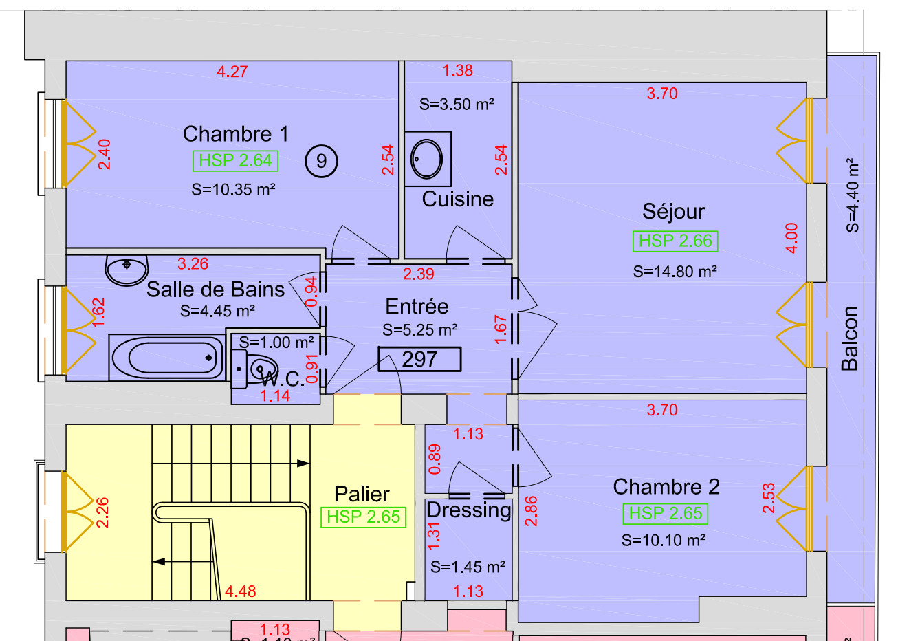 
                                                Vente
                                                 Appartement trois pièces traversant avec balcon