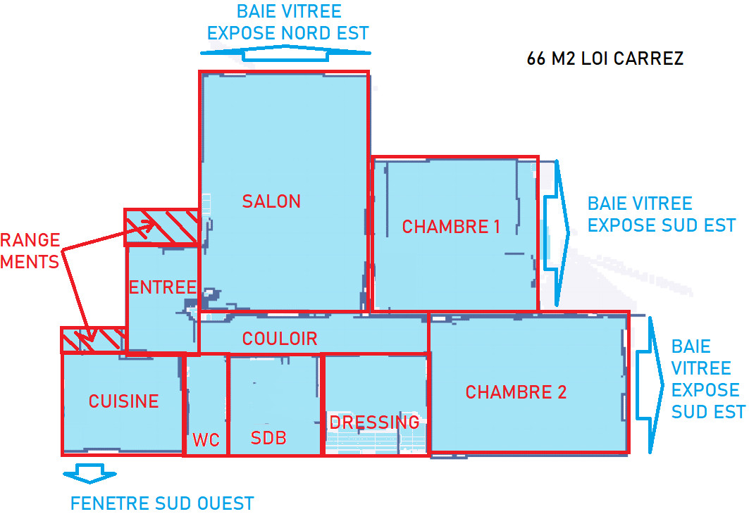 
                                                Vente
                                                 APPT 66 m2 Paris 19 - face Parc et canal d'eau