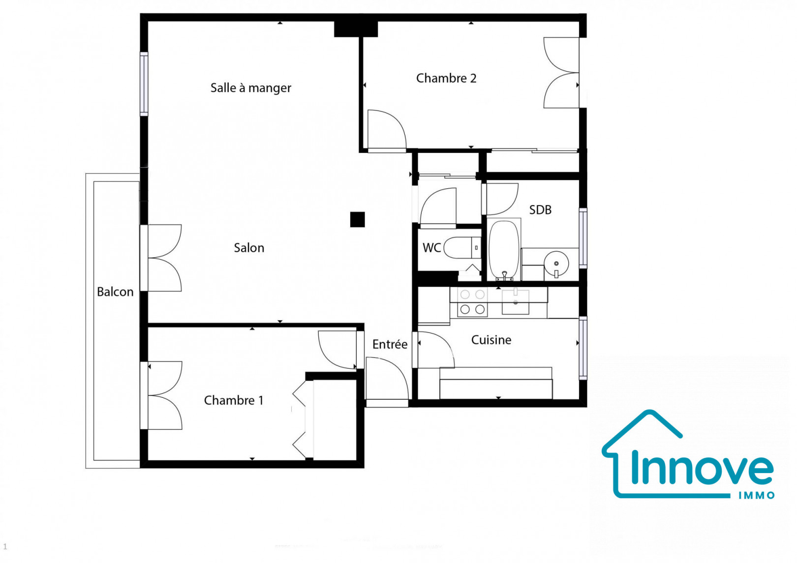 
                                                Vente
                                                 Charmant 3 pièces de 58m2