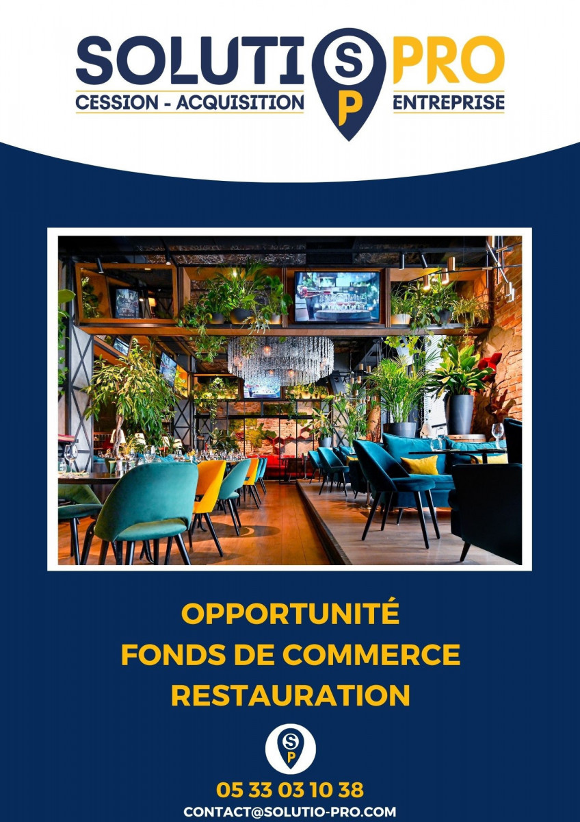 
                                                Vente
                                                 Fond de commerce restaurant zone commerciale