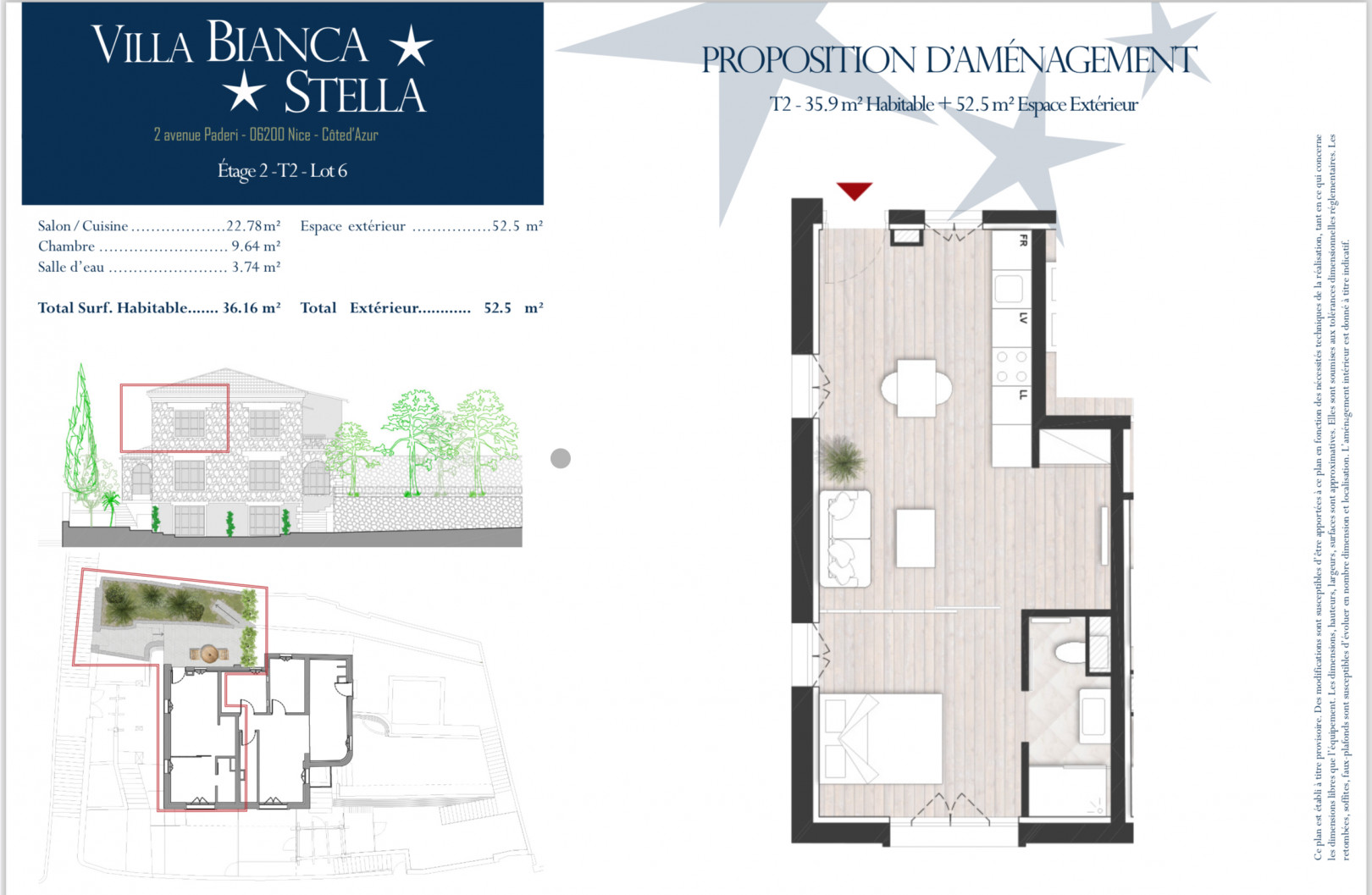 
                                                Vente
                                                 NICE - FABRON  - Magnifique 2 pièces de 36.16 m² entièrement rénové et en dernier étage avec jardin