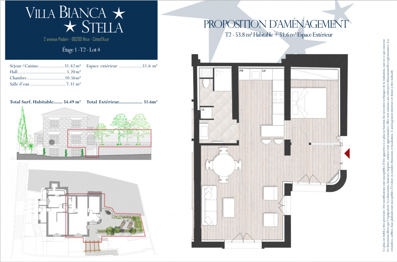 
                                                Vente
                                                 NICE - FABRON  - Magnifique 2 pièces de 54.49 m²  entièrement rénové disposant d’un large extérieur