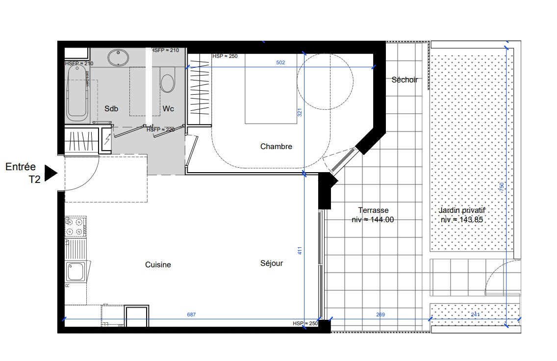 
                                                Vente
                                                 Nice Ouest Saint Antoine 2 Pièces en rez de jardin avec aperçu mer au calme