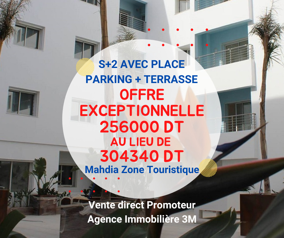 
                                                Vente
                                                 Offre Exceptionelle Appartement HS Mahdia 3M720