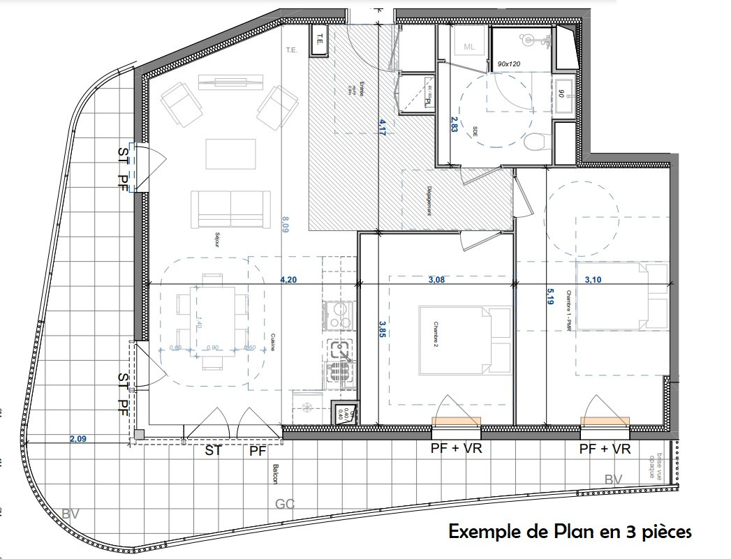 
                                                Vente
                                                 Programme neuf 3 pièces avec vue mer Antibes val claret