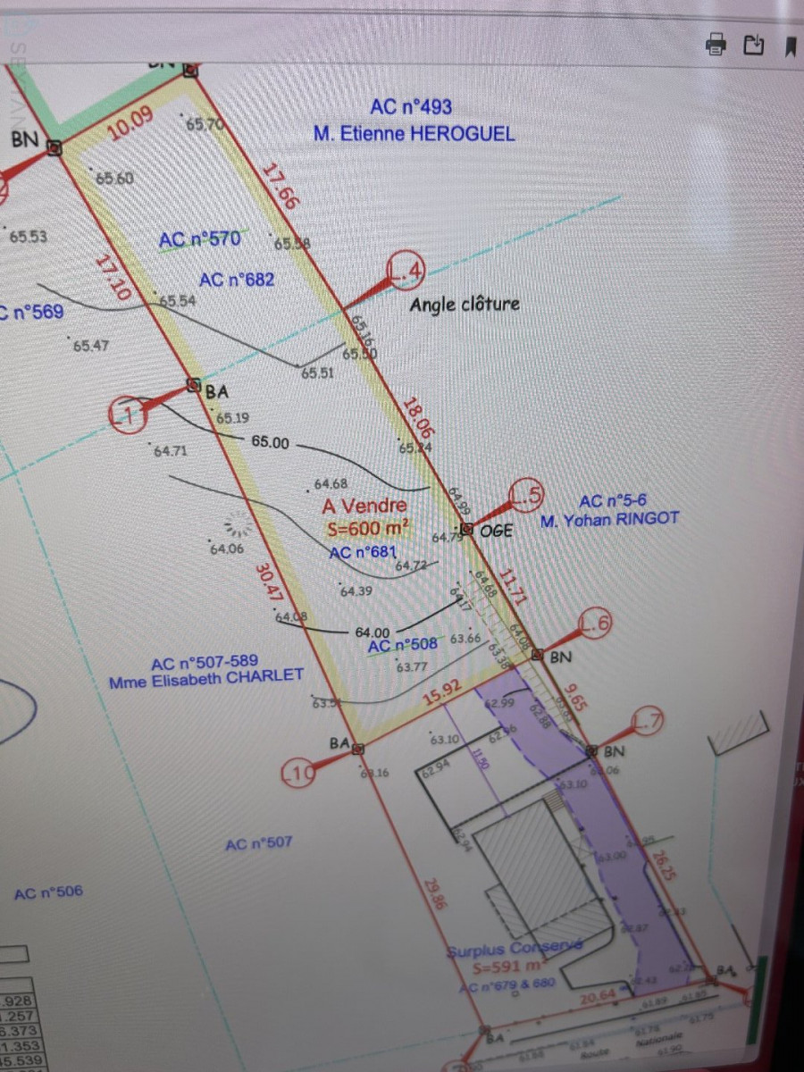 
                                                Vente
                                                 TERRAIN CONSTRUCTIBLE DE 600M2