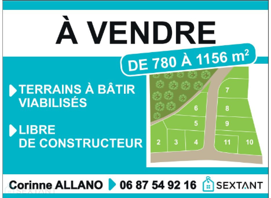 
                                                Vente
                                                 TERRAIN CONSTRUCTIBLE VIABILISÉ GUERLÉDAN