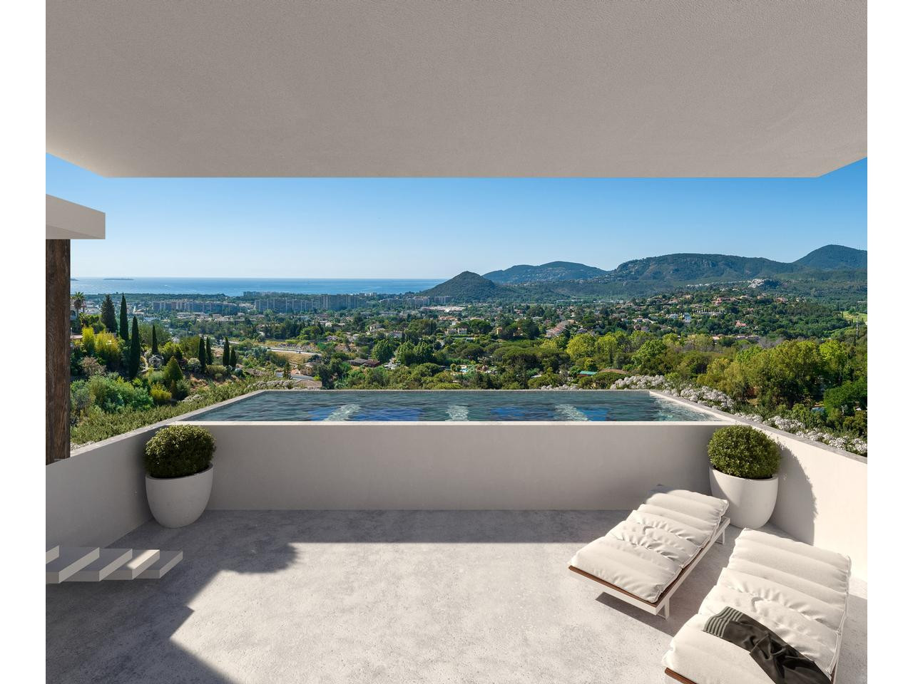 
                                                Vente
                                                 Villas contemporaines Neuves Mandelieu avec VUE MER Cote d'Azur